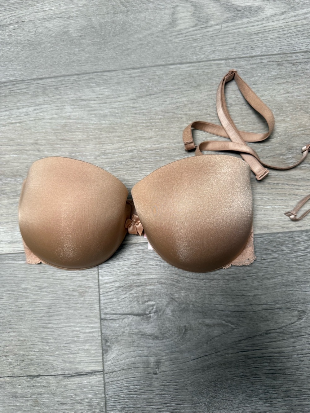 Victoria's Secret Beige/Nude Strapless Push-Up Bra with Removable Straps